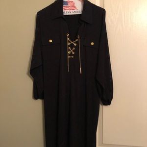 Navy shirt dress